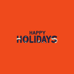 Vibrant happy holidays greeting on bold orange background