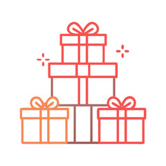 Stack of glowing gift boxes for celebration and joy