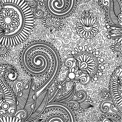 Seamless floral pattern design with vintage flower vector illustration