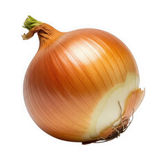 Golden onion isolated on transparent background