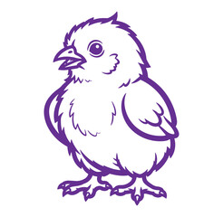 Fototapeta premium Adorable purple chick illustration isolated on white background suitable for various design projects