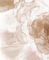 Alcohol ink marble brown pastel with glitter texture, can be used for background, wallpaper, invitation, brochure, and poster design