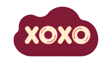 A charming retro illustration of XOXO, signifying hugs and kisses. This vintage-style typographic design is perfect for expressing love and affection