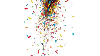 Fototapeta premium Confetti Shower: A vibrant display of colorful confetti raining down, creating a festive and celebratory atmosphere, perfect for events and joyful moments.