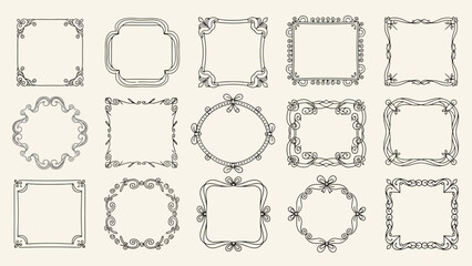 Elegant Vintage Frame Collection Decorative Borders and Design Elements for Artistic Projects