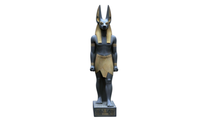 Anubis Statue Standing on Pedestal, Isolated