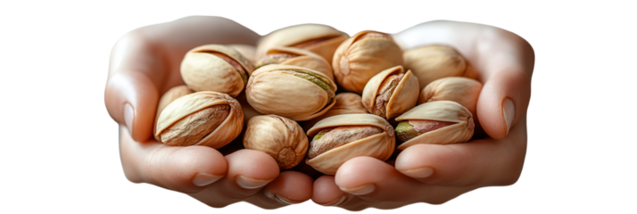 Hands holding collection of small light brown objects