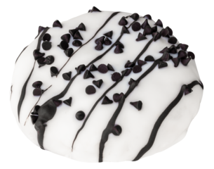 White donut with black stripe