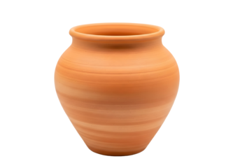 Terracotta amphora vase ancient pottery isolated on transparent background