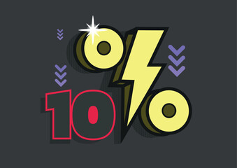 Number 10 percent. The number ten in red and black 3D. Poster template for discount, special sale, business progress. Vector illustration
