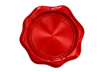 Red wax seal isolated on transparent background
