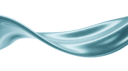 Flowing light blue liquid wave with subtle highlights isolated on transparent background