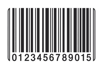 EAN-13 barcode vector illustration on white background