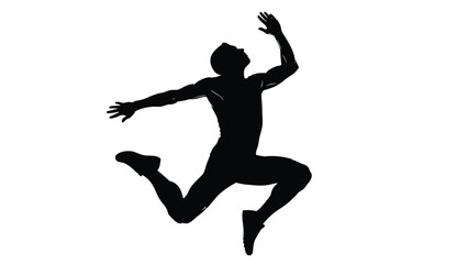 Man jumping in the air with excitement and joy