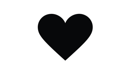 Black heart shape on white background