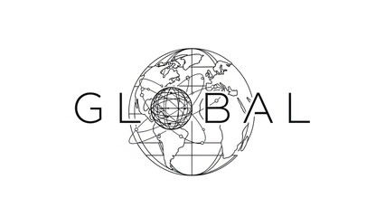 Global Network Concept with Earth Globe Illustration.