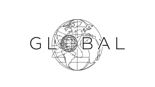 Global Network Concept with Earth Globe Illustration.