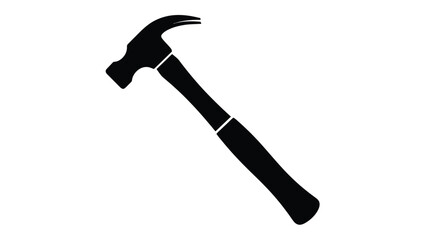 Hammer silhouette on white background