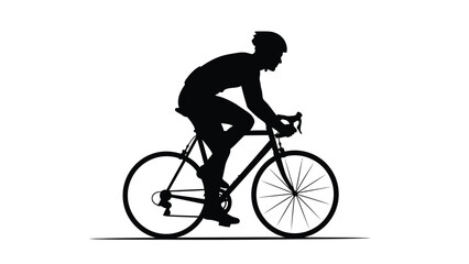 Cyclist riding a bicycle silhouette