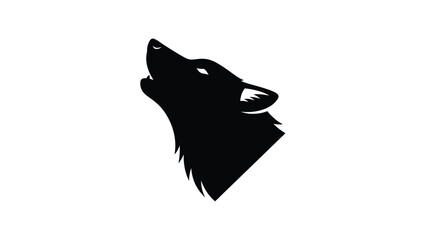 Black wolf silhouette howling © Shela