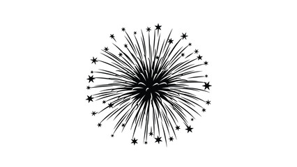 Fototapeta premium Black fireworks explosion on white background