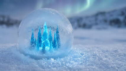 Frosted Glass Forest Sphere2