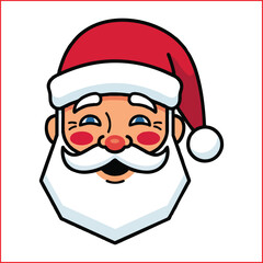 A smiling cartoon Santa Claus face icon.