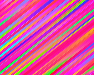 Obraz premium Vibrant Abstract Neon Background with Colorful Vertical Diagonal and Glitch Stripes for Digital Creative Design and Generative Wallpaper