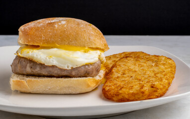 sausage egg and cheese breakfast sandwich