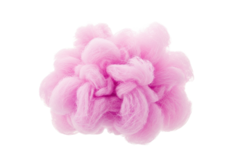 macro perspective of voluminous, pink and magenta ethereal vapor resembling spun sugar, illuminated by rim lighting, isolated on a transparent background with copy space. Abstract design concept for