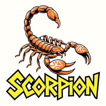 A scorpion that has a red shell on it