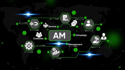 Digital marketing automation strategy customer service campaign management business growth analytics global network technology abstract concept - Powered by Adobe