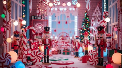 Whimsical Toyland Studio Christmas Background