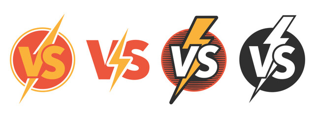 Versus letters logo with vibrant yellow and red stamp effects, pop art style, and duel challenge motifs, ideal for competitive games, battle themes, and gaming graphics