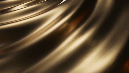 Abstract luxurious rippled gold metal background with soft warm glow