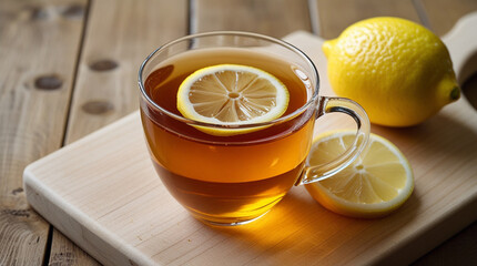 Healthy refreshing lemon tea