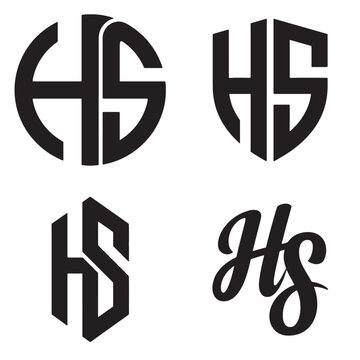 Collection of modern HS initials logo designs, featuring abstract vector typography and stylish monograms for professional brand identity creation.
