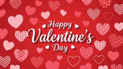 Festive Valentine's Day backdrop featuring heart pattern and romantic message