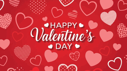 Festive Valentine's Day background with playful hearts and elegant typography