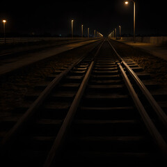Mystical Train Tracks at Night