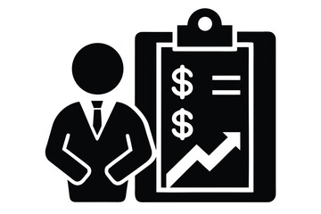 budget planning vector icon silhouette