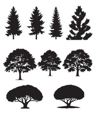 Fototapeta premium set of trees silhouettes