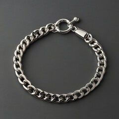 A sleek, stainless steel bracelet is showcased against a minimalist background, emphasizing its modern design and exquisite craftsmanship. 