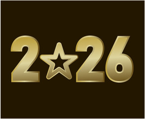 2026 Happy New Year Festive Elegant Gold Design Abstract Creative Vector Illustration