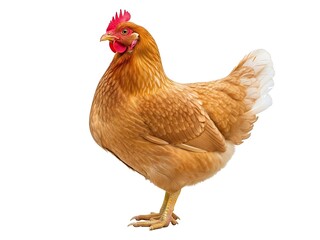 Fototapeta premium Domestic hen isolated on white background