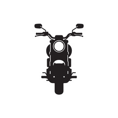 Motorcycle Front View Icon Bike Silhouette Two Wheeler Vector