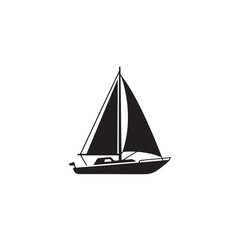 Fototapeta premium Sailboat Icon with Sailing Boat Illustration Vector