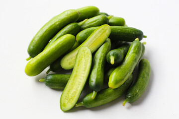 Fresh green organic mini baby bucumbers