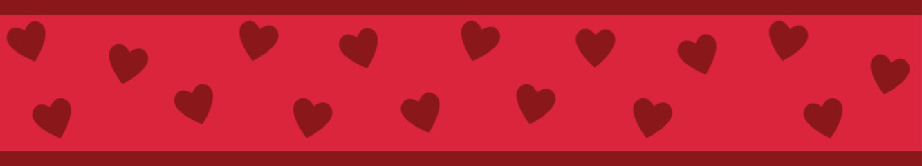 Red Valentine Heart Banner for Romantic Headers, Dividers and Digital Accents