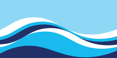 Sea waves layered vector background illustration and sea beach vector illustration.